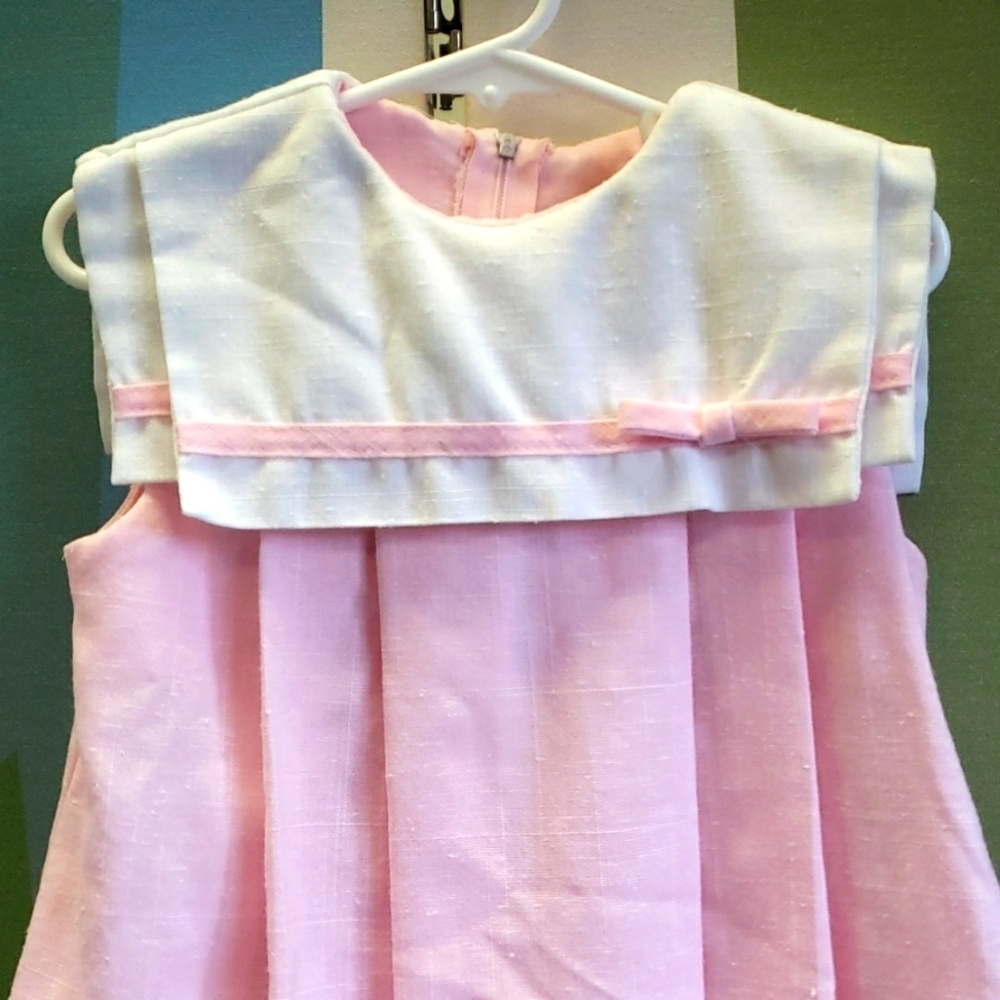 Peaches W. Cream Vintage Pink & White Dress - Picture 4 of 9